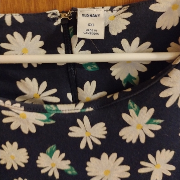 XXL PLUS 18 20 SUNFLOWERS NAVY MIDI KNIT DRESS 1X 2X OLD NAVY - Picture 4 of 4